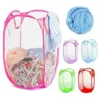 Laundry Hamper Bag Basket Foldable Mesh Lightweight Collapsible Portable Pocket