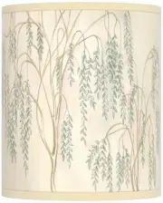Cylinder Print Lamp Shade Weeping Willow Small 10x10x12 Spider Harp and Finial