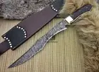 Handmade Damascus Steel FULL TANG HUNTING SWORD SURVIVAL MACHETE With Sheath
