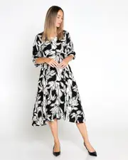 Elspeth Dress - Black/Ivory Floral