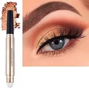 2 in1 Champagne Gold Eyeshadow Stick Cream Shimmer Smooth Glitter Eyeshadow Pencil Hypoallergenic Natural Waterproof Long Lasting Eye Shadow Multi-Dimensional Eyes Look （Champagne Shimmer # 04）
