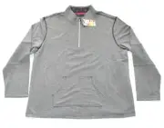 New Robert Graham Quarter Zip Pullover Pouch Men's MEDIUM M Gray Thin Knit Skull