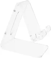 UTHCLO Acrylic Cell Phone Stand Transparent Desktop Holder for Phone Live Streaming Viewing Adorable Design Functional Phone Bracket for Home Office Use