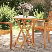 VRAXO Folding Garden Table 脴60x75 cm Solid Wood Acacia -6.4KG,4004909