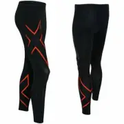 BARGAIN || 2XU Limited Edition Mens Compression Tights Black/Sunburst Orange