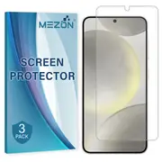 [3 Pack] Samsung Galaxy S24 (6.2") Clear Screen Protector Film by MEZON – Case Friendly, Shock Absorption (Galaxy S24, Clear)
