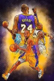 Kobe Bryant 24 LA Lakers Iron On Transfer For T-Shirt + Light & Dark Fabrics #4