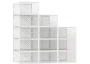 GTMOON Clear Stackable Shoe Box 12 Pack Brand New