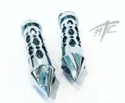 NINJA CHROME CUTS AND TWIST SPIKE HANDLEBAR GRIPS ALL KAWASAKI NINJA1000 (11-20)