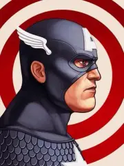 Captain America by Mike Mitchell Mondo Print Avengers Marvel Comics S/N