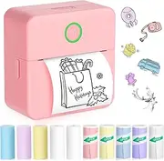 Portable Thermal Printer with 10 Roll Papers for Journal/DIY Scrapbook/Travel/Notes/Lists/Label/Memo, Receipt Printer for Children Women Gifts Kids Christmas iOS&Android