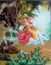 Needlepoint tapestry painted canvas C855 Swing (24"x32") GobelinL