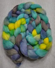 USA Hand Dyed Painted Med Wool Combed Top Roving Spinning Felting Grateful