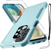 [ELEPIK] for Samsung Galaxy A73 5G Case, [with Screen Protector + Lens Protector + Wrist Lanyard] [Double-Layer Protection] [Non-Slip] [Wireless Charging Compatible] Phone Case for A73 5G, LightGreen