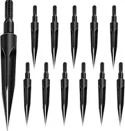 Archery Arrowheads Broadheads 12pcs Hunting Arrow Head with Sharppener and 2/3 Blades for Compound Recurve Bow Carbon Aluminum Arrows Crossbow Bolts