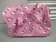 Pink Sanrio HELLO KITTY All Over Print Wheeled Roller Duffle Luggage Travel Bag