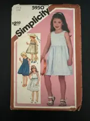 5950 Simplicity SEWING Pattern Girls SUNDRESS DRESS Size 5