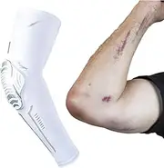 Padded Elbow Sleeve, Elbow Forearm Brace Protector, Compression Protection Support Breathable Elbow Arm Sleeve Guard Protector for Volleyball Roller-Skating Football Riding Helves