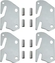 4 Pack Bed Frame Hooks, Wooden Bed Rail Hook Plates with Pin Brackets