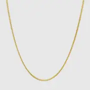 18K Gold Vermeil Franco Chain Necklace 2.5mm Mens Sterling Silver Box Link 18KT