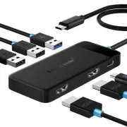 Docking Station Dual Monitor, 6 in 1 USB C Hub Multiport Adapter w/2 HDMI 4K,...