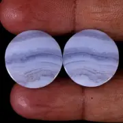 29.30 Cts Natural Blue Lace Agate Namibia Matched Pair For Earring Cabochon Gems