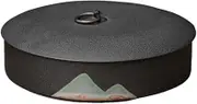 Decorative Large Rough Ceramic Tea Canister With Lid Tea Storage Container Tins Jar For Coffee, Herb, Sugar, Spice Container(Black)