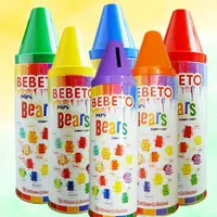 在飛比找樂天市場購物網優惠-Bebeto 蠟筆彩虹熊軟糖(200g鐵罐裝) 5色罐裝隨機
