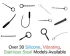 Penis Plug Urethra Sounder Men Stretcher Male Sex Toys Silicone Metal Vibrating