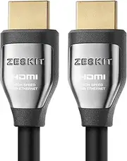 Zeskit Cinema Plus High Speed 22.28Gbps HDMI 2.0b Cable 1.5ft, 4K 60Hz HDR10 ARC 4:4:4 HDCP 2.2 | 28AWG Compatible with Dolby Vision Xbox PS4 Pro Apple TV 4K Roku Fire TV Vizio Sony LG Samsung, 2-PACK