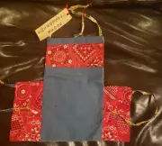 Galloping Goose Children's Reversible Patchwork Apron W/Multiple Pockets Sz 2-4