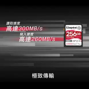 Kingston金士頓 SDR2/64GB Canvas React Plus SD 記憶卡 64G U3 V90