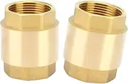 Brass Check Valve 1/2", 2PCS One Way Spring Check Valves In-line Female Thread Backflow Preventer
