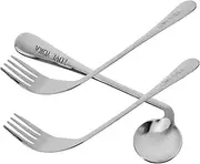 Gatuida 1Set Angled Utensils for Easy Self Feeding Ergonomic Tableware for Seniors and Disabled Meal Aid