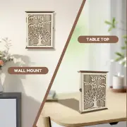 Wood Key Box Decorative Key Holder for Wall 20 × 6 × 26 cm Wood Key Rack leZPz