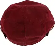 [DEARMAMY] Men's Newsboy Cap Retro Classic Beret Hat Irish Gentleman Cabbie Flat Cap Adjustable Newsboy Driving Cap Vintage Look Red