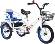 Folding Tricycle,Rickshaw trikes with Pedals,3 Wheels Bicycle with Back seat,Cruiser Bike for Hanging Out,Single Brake,Pneumatic tire Spoke Wheels