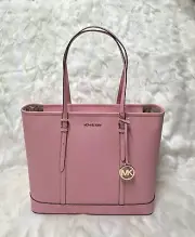 Michael Kors Jet Set Travel Large Top Zip Shoulder Tote + Dustbag (Carnation)