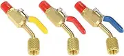 ACAECMGGFP 6PCS Air Condition Refrigerant Angled Compact Ball Valve 1/4 Inches for R410A R134A R12 R22 AC Compatible with HVAC Vacuum Adapter Air Conditioning Hoses and Accessories