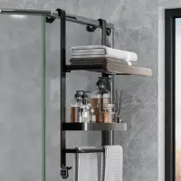 在飛比找momo購物網優惠-【MGSHOP】浴室置物架 收納架 毛巾架 掛架(直立式掛架