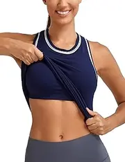 [MathCat] Workout Tank Tops for Women Racerback Basic Athletic Tanks Seamless Muscle Running Yoga Tops with Built in Bra