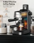 4 Cup Compact KEENSTAR Espresso Cappuccino Latte Coffee Machine - Milk Frother