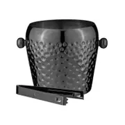 Spencer Hammered Stainless Steel 13cm Ice Bucket w/ Tongs - Black