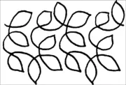 Quilting Full Line Stencil Large Meandering Leaves Reusable A4 use Pounce 30430