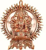 Apka Mart The Online Shop Panchmukhi Hanuman Wall Hanging | Bajarang Bali Wall Statue - for Home, Living Room, Office, Puja, Entrance Decor & Gifts (Metal - Alloy Color - Copper Shade Size -13 Inch)
