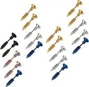 [HAPINARY] 10 Pairs Titanium Steel Earrings Stainless Steel Screw Earring Fashion Jewelry Ear Decoration