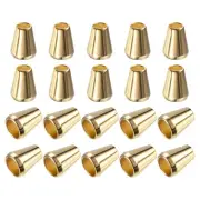 30Pcs 5mm Metal Bell Stopper Conical Cord Ends Lock Fastener Stopper Gold