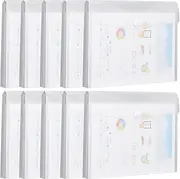 Songaa Plastic Envelopes 10Pcs, A4 Letter Size File Folders Filing Envelopes, Translucent Expanding Document Folder with Hook and Loop Closure for School Office Supplies, 12.6 x 9.8 Inches White