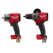 Milwaukee Impact Wrench w/ F-Ring + Hammer Drill 18V Li-Ion Brushless Cordless