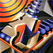 Futurismo Italy by Diulgheroff Tile Mural Kitchen Bathroom Wall Backsplash